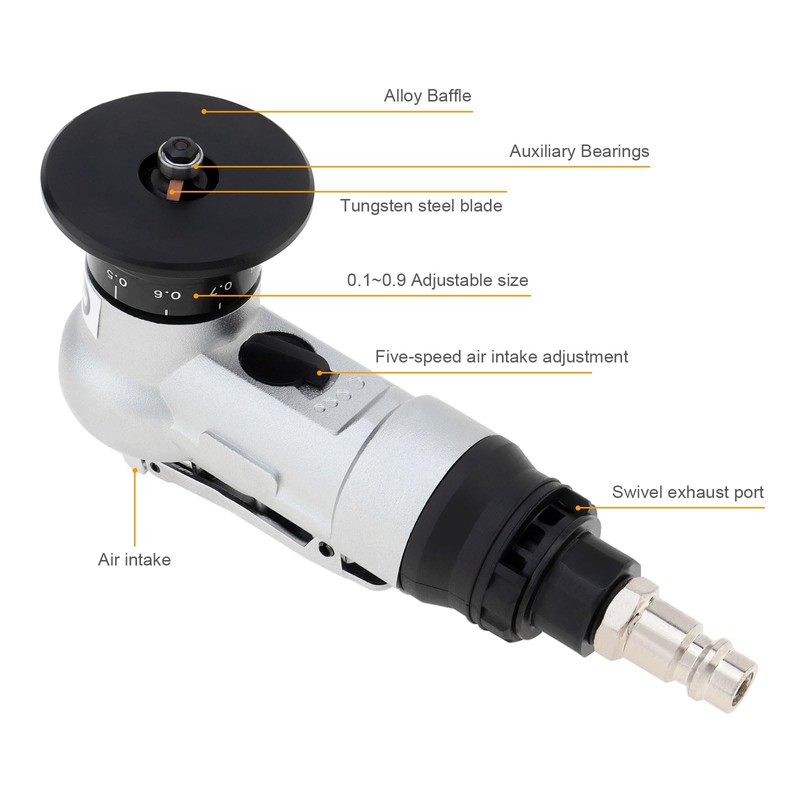 Omninmo Pneumatic Chamfering Tool Handheld, 2-in-1 Pneumatic Chamfering Machine, Mini