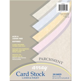 Pacon Card Stock, Parchment Assortment, 5 Colors, 8-1/2" x 11", 100 Sheets