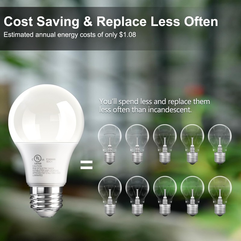 TJOY 24 Pack A19 LED Light Bulbs, 60 Watt Equivalent