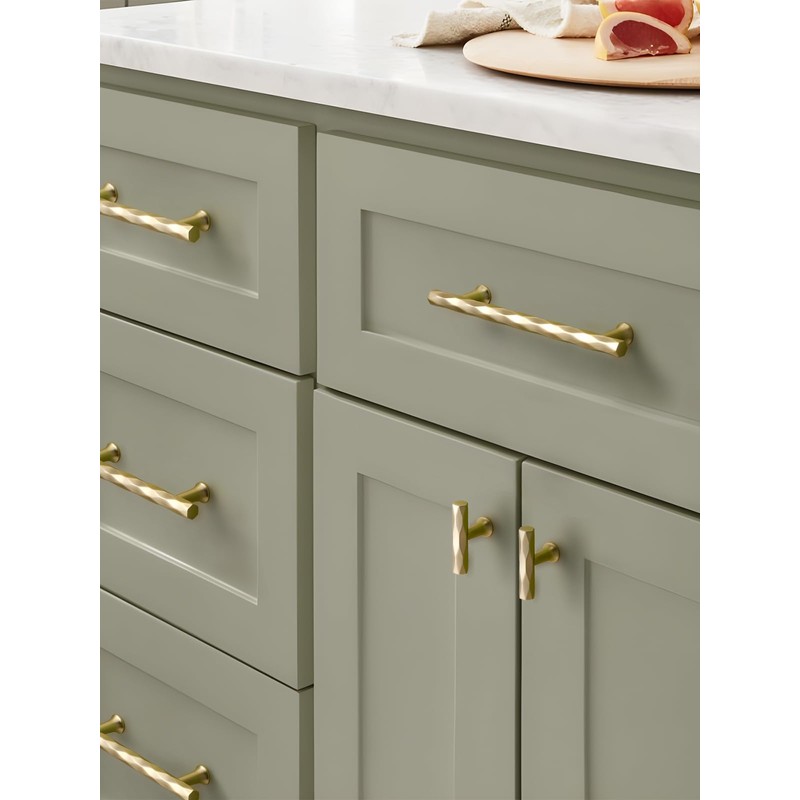 JIASENBAO Brushed Gold Cabinet Pulls 3.78" Hole Center 5 Pack