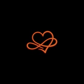 Cute Heart Love Symbol Style 55 Glow in The Dark Sticker Decal for Phone Tablet Laptop Car Truck Window | 2" Sticker | Orange