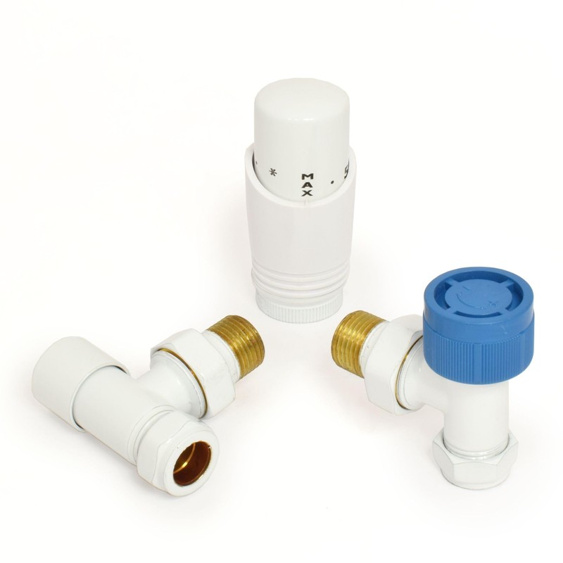 Thermostatic Radiator Valve Angled TRV White – Zeta