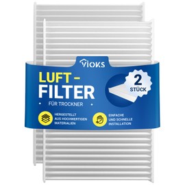 VIOKS 2 x Filter 140 x 95 x 17 mm Replacement for Air Filter Pollen Bosch 00481723 for Bosch Siemens Tumble Dryer Heat Pump Dryer / Dryer Condenser Dryer