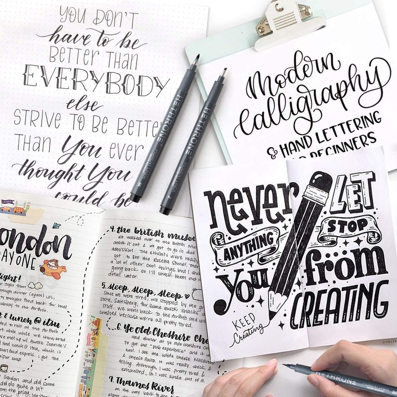 Hethrone Calligraphy Pens, Hand Lettering Pens and Black Calligraphy Set