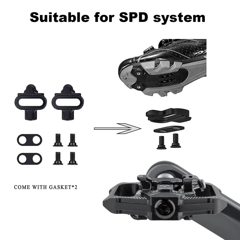Mountain Bike Click Pedal Set, Dual Side Clip MTB Pedals,