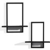 PHOENANCEE PHOENANCEE Square Floating Shelves Black,Framed Hanging Shelf for Wall