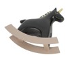 Rocking Horse Statue Black Small 13.5x4.5x14.5cm/5.3x1.8x5.7 Decorative Horse Sculpture Crafts