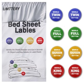 Umttery Bed Sheet Labels for Bedding,Identity The Sheets Direction and Size in Seconds, an Elegant and Easy Solution to Label Sheets, 16 Pack[Mix]