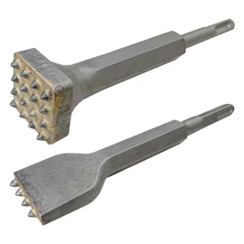 2Pcs SDS Plus Bushing Tool Bit, 4 Tips SDS Plus Rake Bit & 16 Tips SDS Max Bushing Bit Alloy Steel Drill Bit Concrete Roughness Coating Remove Bushing Bit for Rotary Hammer Brick Wall Stone