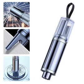 Window Breaker Seatbelt Cutter Hammerdex Car Automotive Emergency Escape Survival Stuff Tool Tools Gadgets Safety Kit, Grey