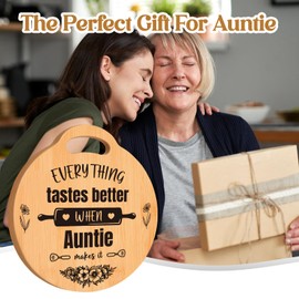 Auntie Gifts, Auntie Birthday Gifts, Best Auntie Gifts-Engraved Bamboo Cutting Board, Special Birthday Day Auntie Gifts from Niece Nephew, Gifts for Auntie