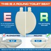 Plexon Soft Cushioned Toilet Seat, Round, Bone, Slow-Close Lid &
