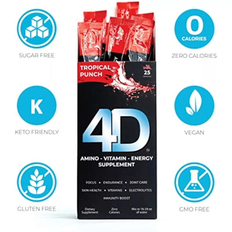 4D Clean Energy Drink Mix + Electrolytes + Immune Support