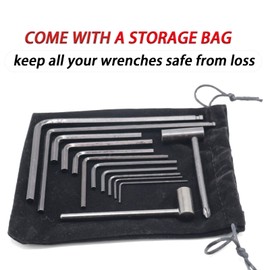 Cheerock 13pcs Guitar Allen Wrench Set, 4mm & 5mm Lengthened Ball End Allen Wrenches 7mm & 8mm Guitar Repair Truss Rod Wrench, Guitar Setup Tools for Martin Neck Bridge Nut Screw Adjustment