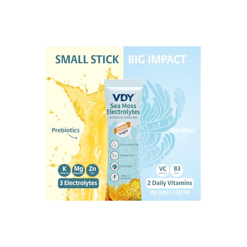 Sea Moss Electrolytes Powder Packets - Hydration Packets Sugar Free