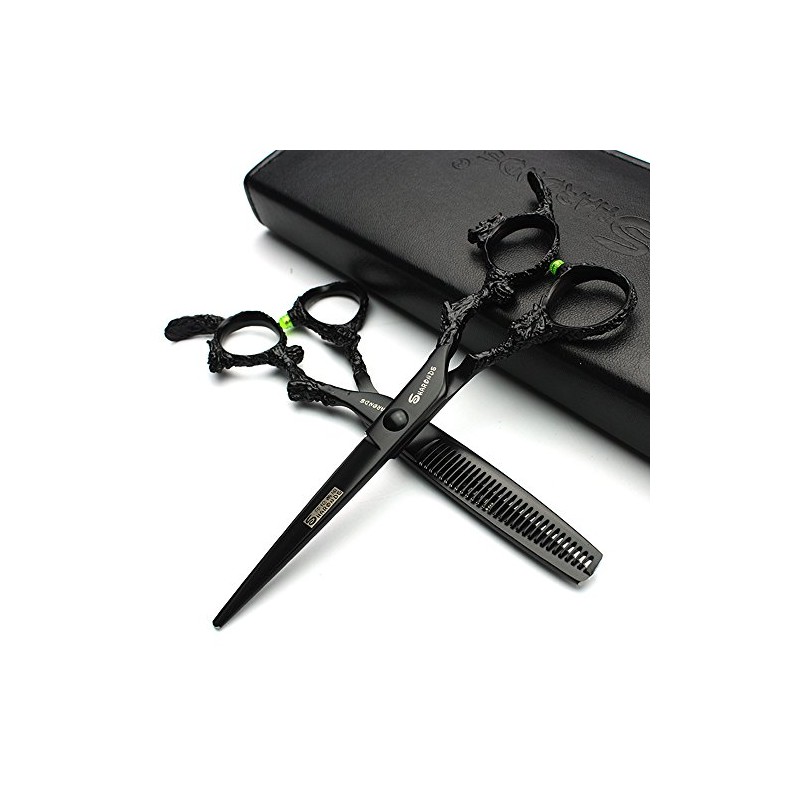 6 Inch Black Sharp Professional Hairdressing Scissors 440 °C High Hardness Salon