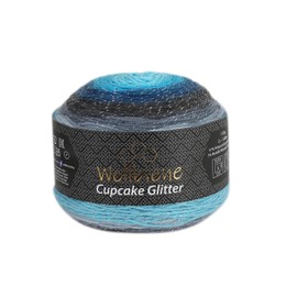 Cupcake Glitter Simli 150 g Knitting Wool 150 g Wool for Knitting and Crocheting Baby Wool Turkish Wool Colour Gradient Wool Glitter (Dark Grey Grey Blue 3020)