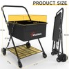 Folding Shopping Cart for Groceries, Grocery Cart on Wheels, 360°Rolling
