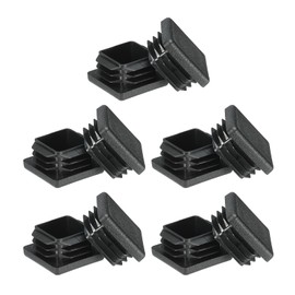 PATIKIL Square Plastic Hole Plugs 1.2inch, 10 Pack Tubing Insert End Cap for Square Metal Tubing Furniture Chair Leg Fence Post Pipe, Black