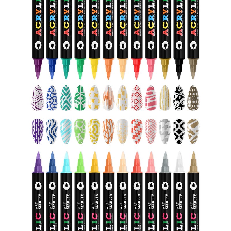 Kalolary Set di 12 Matite per Nail Art 3D, Pennelli