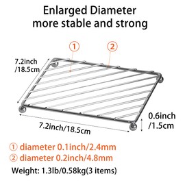 VIDAYA - Salvamanteles de acero inoxidable para ollas calientes y sartenes, soportes de metal de lujo, multiusos, grandes almohadillas para orejas resistentes al calor para mostrador de cocina, soporte de placa caliente de diámetro ampliado mejorado (paq