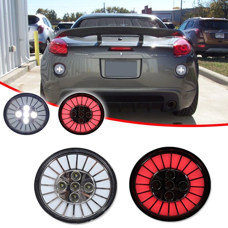 GTINTHEBOX Clear Lens Rear Bumper Reflector Tail Brake Reverse Backup