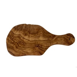 Original Olive Wood Cutting Board with Handle. Made of Mediterranean Olive Wood. Handcrafted. 11in Long.