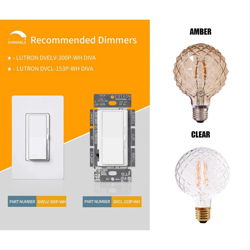 Vintage LED Edison Bulb G30 4W Dimmable LED Filament Bulb