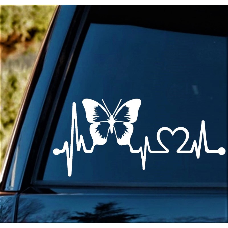 Bluegrass Decals Butterfly Heartbeat Lifeline Monitor Decal Sticker Laptop Surface