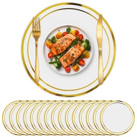 Kochorie 100 Pieces Gold Paper Placemats, 13.4 Inch Round Gold Foil Paper Placemats Set for Dining Table, Decorative Disposable Table Mats for Home Decoration Dining Wedding Birthday Party
