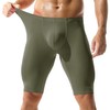 Men's Transparent Half Tights Leggings Sheer Swimwear Shorts Trunks Pant(Green