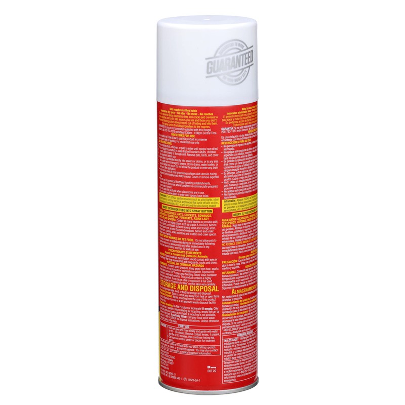 Bengal Roach Spray, Odorless Stain-Free Dry Spray, 16 Oz. Aerosol