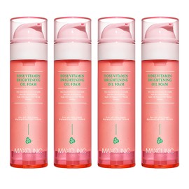 Max Clinic Rose Vitamin Brightening Oil Cleansing Foam, 110g, 4 pieces / 맥스클리닉 로즈 비타민 브라이트닝 오일 클렌징 폼, 110g, 4개