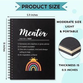 Sixrip Mentor Definition 160 Blank Pages Spiral Notebook, Appreciation Gifts for Mentor, Birthday Thanksgiving Farewell Retirement Gift for Mentor Coworker Colleague, Employee Appreciation Gift