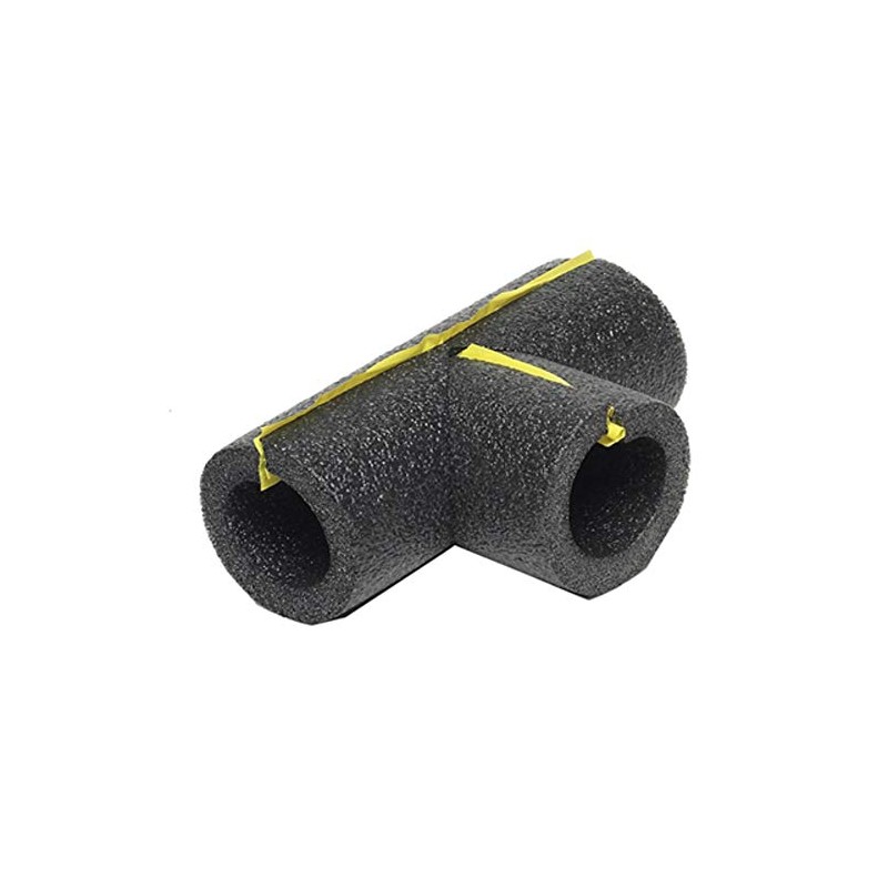 Tee Pipe Insulation, Polyethylene Foam, Gray, For 1-In. Copper Pipe