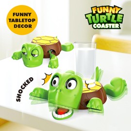 Tikapo Super Fun Gravity - Powered Turtle Coasters Sea Turtle Drink Coasters for Your Tea Coffee Table, The Cutest Cup Holder Desk Decor and Hilarious Gifts