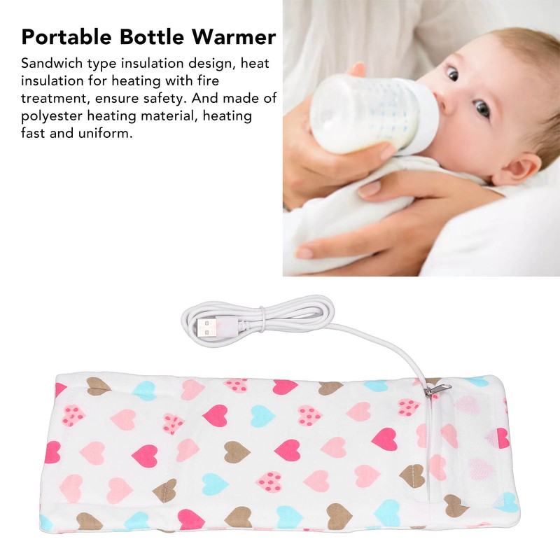 Travel Milk Heat Bag USB Portable Compact Zip Closure Thermostat