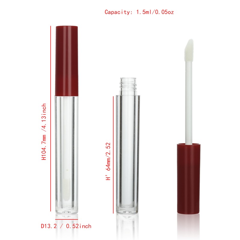 COSIDEA 5 x 1.5ml Empty Round Lip Gloss Tubes with