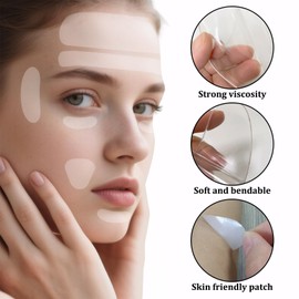 Pack of 296 anti-wrinkle plasters, wrinkle plasters, face, for use around eyes, mouth or face, small and portable, reusable