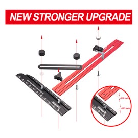 RONGPRO Stair Tread Template Tool, Stair Gauge Set Shelf Layout Measuring Scribe Tool for Stairs, Risers, Partitions, Self and Cutting Drywall - Red
