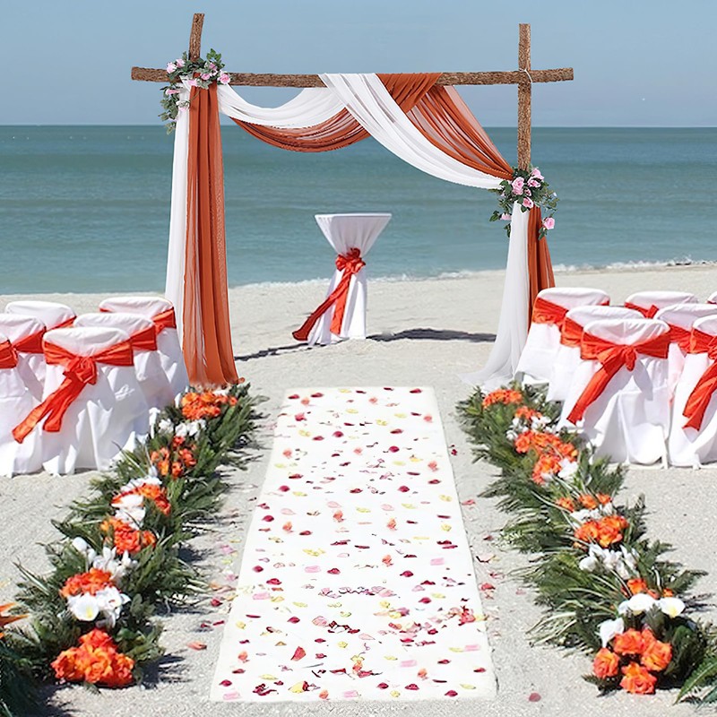 auons Wedding Arch Sheer Drapery Backdrop Voile Curtain Chiffon Draping