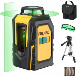 Prexiso 360° Laser Level with Tripod, 100Ft Self Leveling Cross Line Laser w/Carry Bag