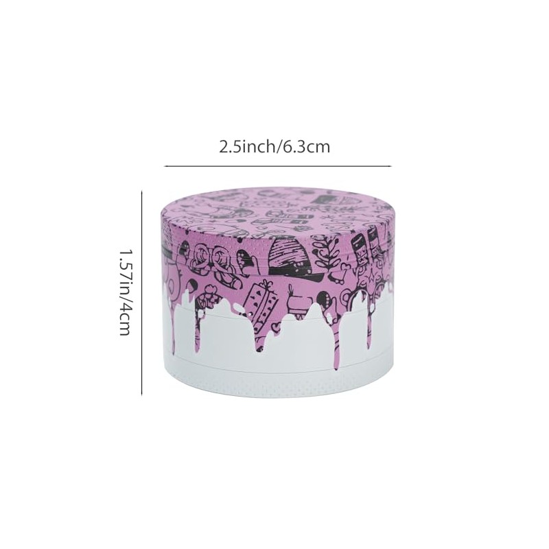 Spice Grinder 2.5 Inch Metal Grinder (Pink)