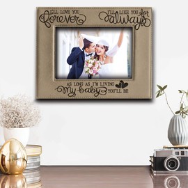BELLA BUSTA -I'll love you forever,I'll like you for always,as long as I'm living,my Baby you'll be - Engraved Leather Picture Frame-Family Frame-New baby Frame-Couple Frame(4" x 6" Horizontal)