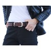 Atitlan Leather Brown Leather Money Belt with Interchangeable Buckle (46)