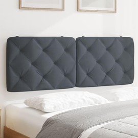 vidaXL Hanging Upholstered Headboard Cushion in Dark Gray Velvet - 53.9" Wall-Mounted Pillow with Foam Filling for Bed Comfort and Design