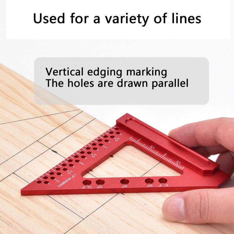 Carpenter's Square Aluminum Alloy Triangle Scribing Ruler Measuring Layout Tool