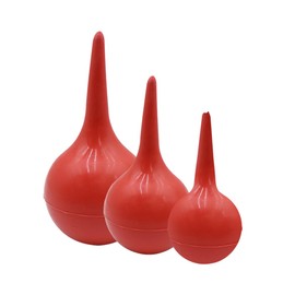 ieron Ear Syringe Bulb Durable Rubber Ear Washing Sucker Bulb Syringe Aspirator, Gentle Ear Cleaning with Ear Shower, Rubber Suction Squeeze Bulb 30ml 60ml 90ml (Red)