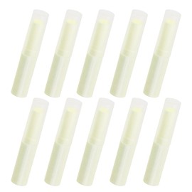 Mini Skater 10 Pcs 0.14oz Empty Flavored Lip Balm Container Tubes Non-Toxic Plastic Homemade Moisturizing Lip Stick with Caps Bulk Fit for Girls Women Adult DIY Making Supplies (Beige)