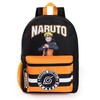 Naruto Shippuden Boys' Backpack Black and Orange Backpack with Adjustable